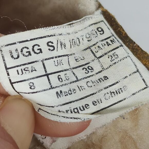 UGG Women's Cecile US 8 Brown Leather Waterproof Sheepskin Lined Duck Boots - Picture 11 of 15